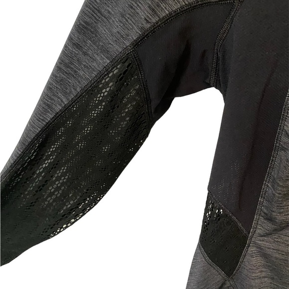 Lululemon Long-Sleeve Sun Top in Gray with Black Mesh Sz 6 - Picture 6 of 6